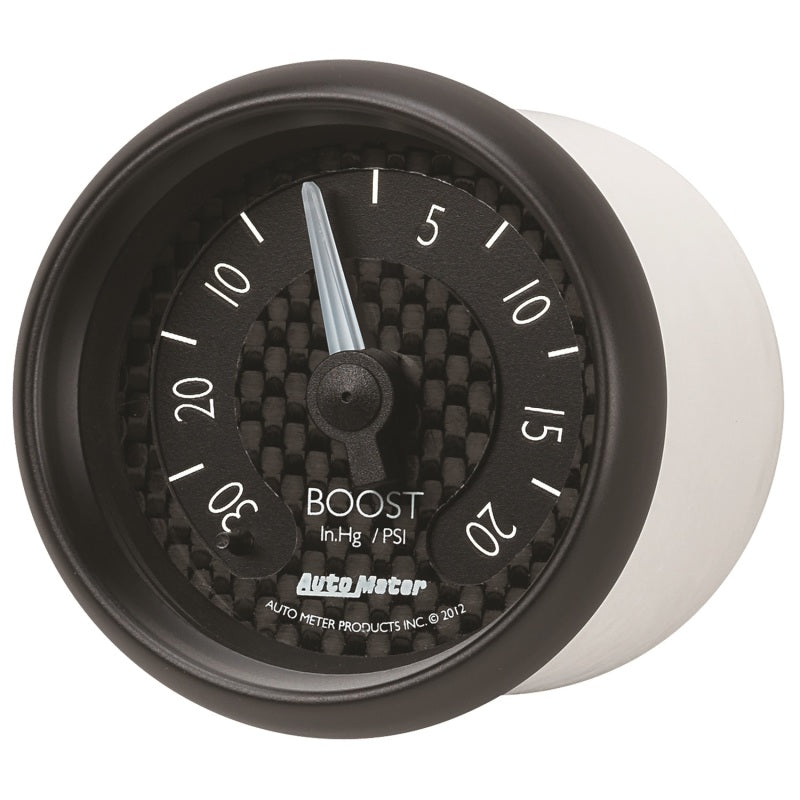 Autometer GT Series 52mm Mechanicl 30 In Hg/20 psi Vacuum/Boost Gauge