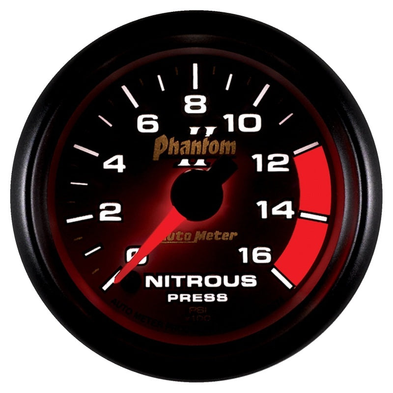 Autometer Phantom II 2-1/16in 0-1600 PSI Electrical Nitrous Pressure Gauge