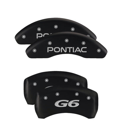 MGP 4 Caliper Covers Engraved Front & Rear MGP Black finish silver ch