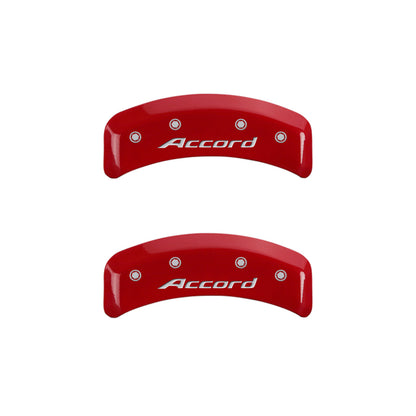 MGP 4 Caliper Covers Engraved Front Accord Engraved Rear Accord Red finish silver ch