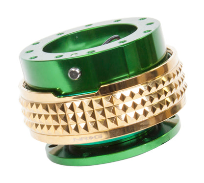 NRG Quick Release Kit - Pyramid Edition - Green Body / Chrome Gold Pyramid Ring