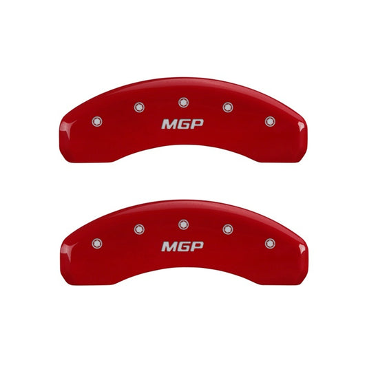 MGP 2 Caliper Covers MGP Red Finish Silver Characters 2018 Chevrolet Tahoe