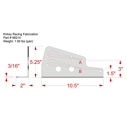Kirkey - Floor Seat Mount - 3/16" Aluminum for 16,38,41,55,65,70,71 Series