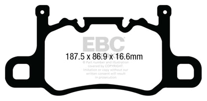 EBC 13-15 Porsche 911 (991) GT3 3.8L (Cast Iron Rotor Only) Bluestuff Rear Brake Pads