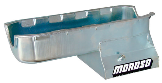 Moroso Pre-85 Chevrolet Small Block (w/Driver Side Dipstick) Wet Sump 7qt 8.25in Steel Oil Pan - Blk