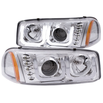 ANZO 1999-2006 Gmc Sierra 1500 Projector Headlights w/ U-Bar Chrome