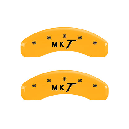 MGP 4 Caliper Covers Engraved Front Lincoln Engraved Rear MKT Yellow finish black ch