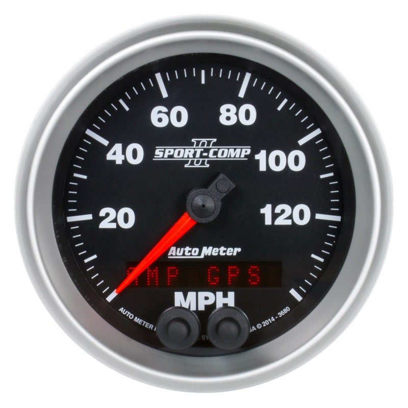 Autometer Sport-Comp II 3-3/8in 0-140MPH In-Dash Electronic GPS Programmable Speedometer