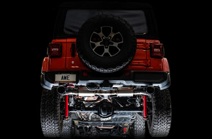 AWE Tuning 2018+ Jeep Wrangler JL/JLU Tread Edition Axle-Back Dual Exhaust - Chrome Silver Tips