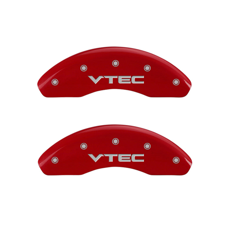 MGP 4 Caliper Covers Engraved Front & Rear Honda Red finish silver ch