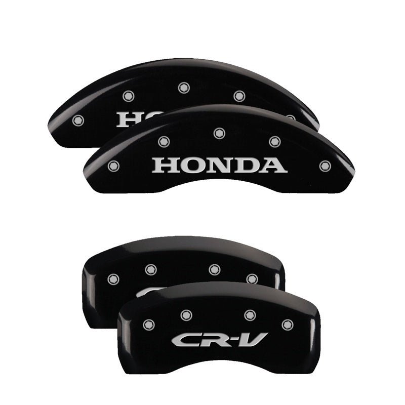 MGP 4 Caliper Covers Engraved Front Honda Rear CR-V Black Finish Silver Char 2018 Honda CR-V