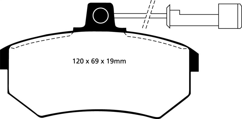 EBC 89-90 Audi 100 Quattro 2.3 Yellowstuff Front Brake Pads