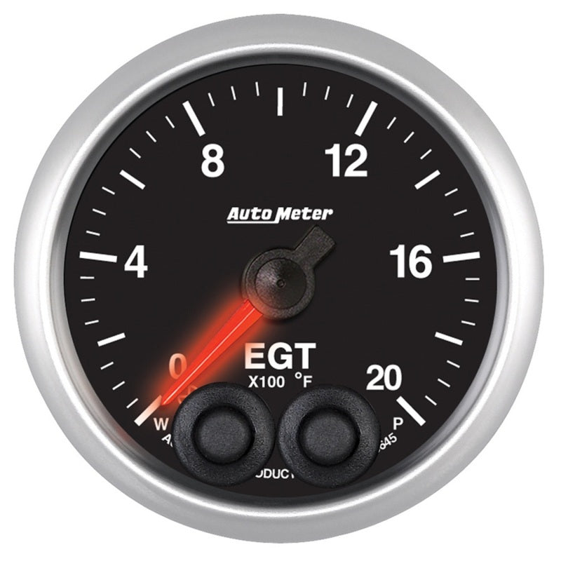 Autometer Elite 52mm 0-2000 Deg F Full Sweep Electronic Exhuast Gas Temperature Gauge