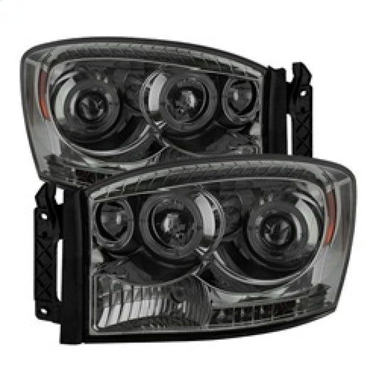 Spyder Dodge Ram 1500 06-08/Ram 2500 06-09 Projector Headlights LED Halo LED Smke PRO-YD-DR06-HL-SM