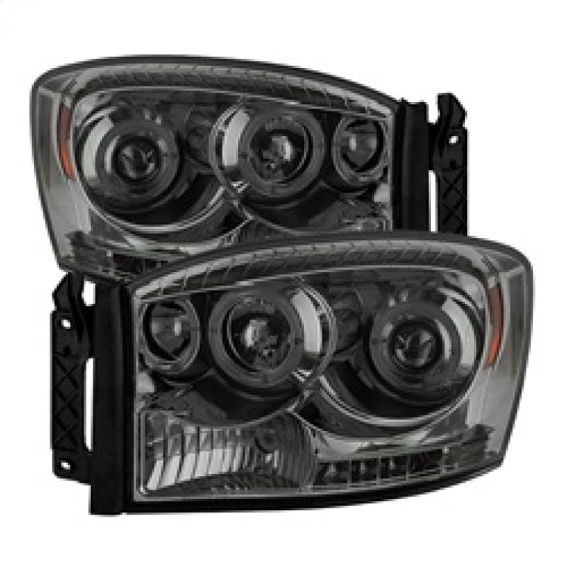 Spyder Dodge Ram 1500 06-08/Ram 2500 06-09 Projector Headlights LED Halo LED Smke PRO-YD-DR06-HL-SM