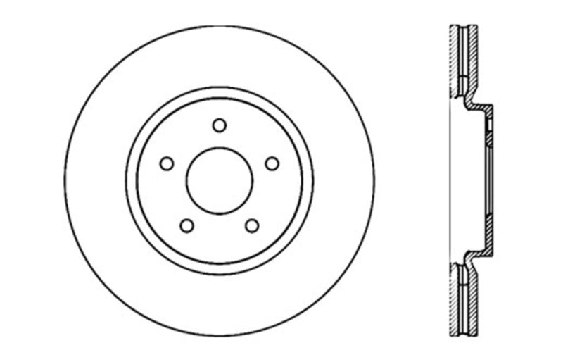 StopTech Nissan 370z / Infiniti G37 SportStop Drilled Front Left Rotor