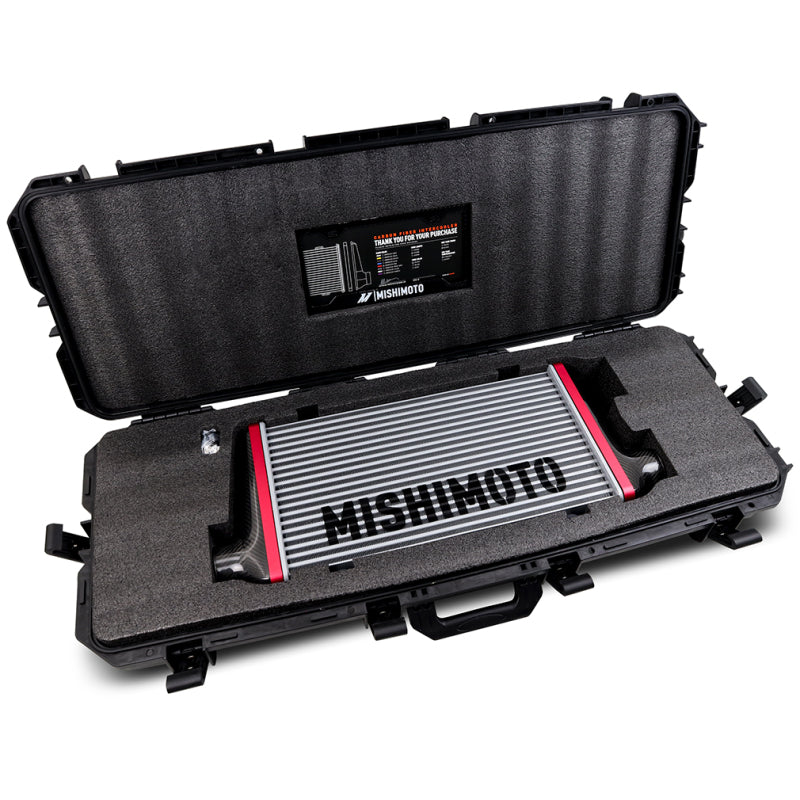 Mishimoto Universal Carbon Fiber Intercooler - Gloss Tanks - 600mm Silver Core - C-Flow - G V-Band