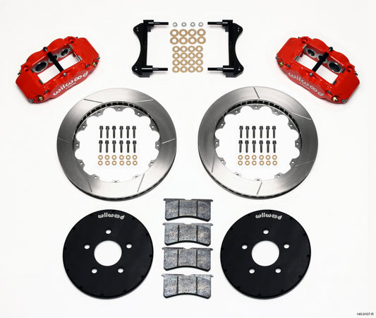 Wilwood Narrow Superlite 6R Front Hat Kit 12.88in Red 1994-2004 Mustang