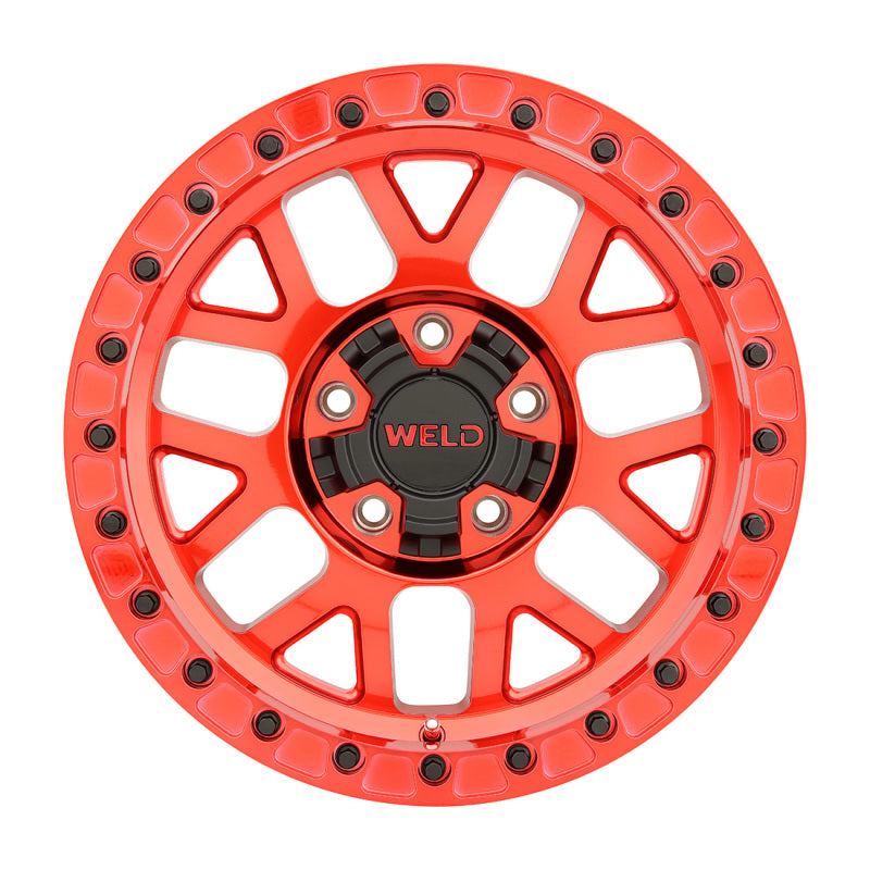 Weld Off-Road W905 17X10 Cinch Beadlock 5X127 5X139.7 ET-24 BS4.50 Candy Red / Red Ring 87.1