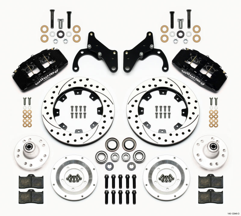 Wilwood Dynapro 6 Front Hub Kit 12.19in Drilled 69-70 Impala Drum/Disc 69-82 Vette