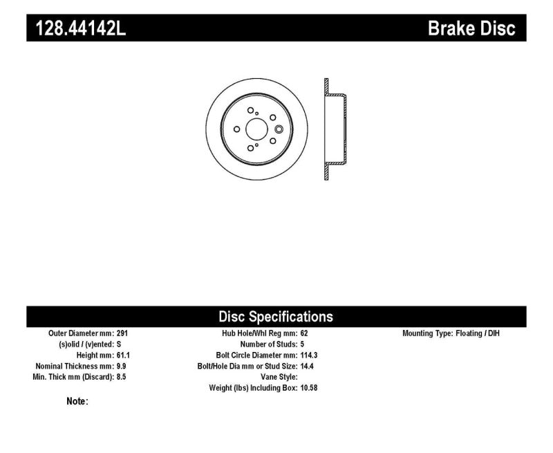 StopTech Drilled Sport Brake Rotor