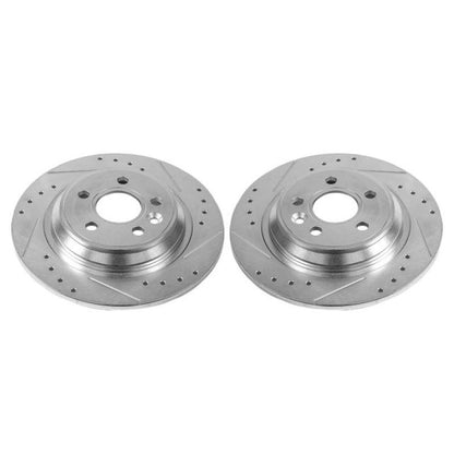 Power Stop 11-15 Volvo S60 Rear Evolution Drilled & Slotted Rotors - Pair