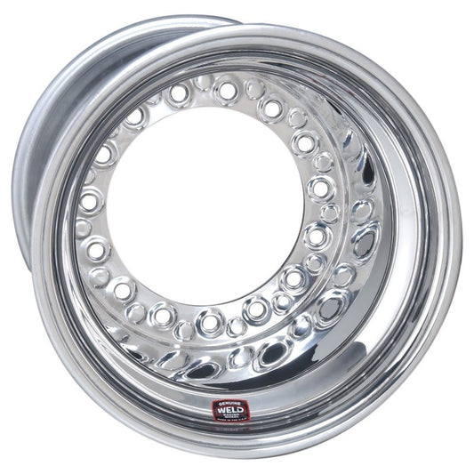 Weld Wide 5 XL Direct MT 15x14 / 5x10.25 BP / 5in. BS Polished Assembly - Mod Beadlock w/6-Dzus Cvr