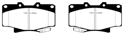 EBC 96-97 Lexus LX450 4.5 Greenstuff Front Brake Pads