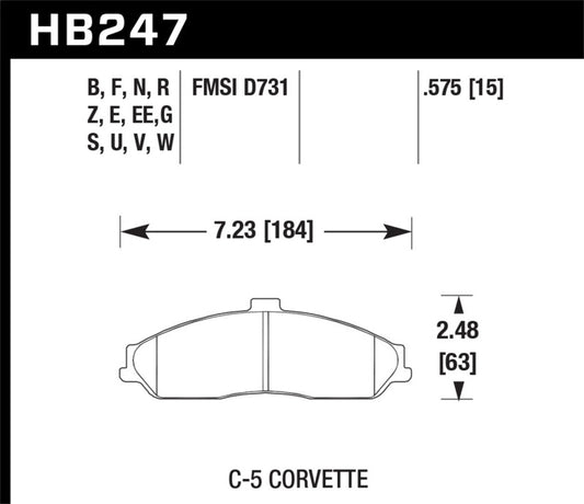 Hawk 04-09 Cadillac XLR Front ER-1 Brake Pads