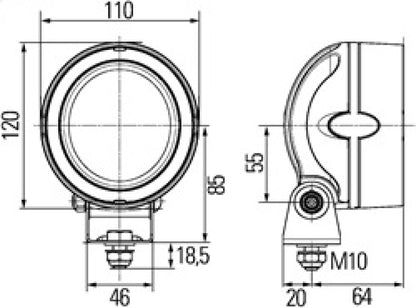 Hella Work Lamp Na 0Gr Md1224 Lt Mb3 1Gm