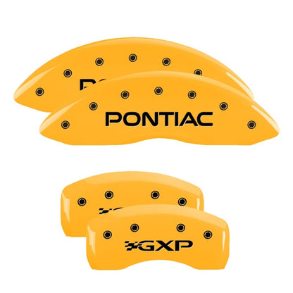 MGP 4 Caliper Covers Engraved Front & Rear Pontiac Yellow Finish Black Char 2001 Pontiac Firebird