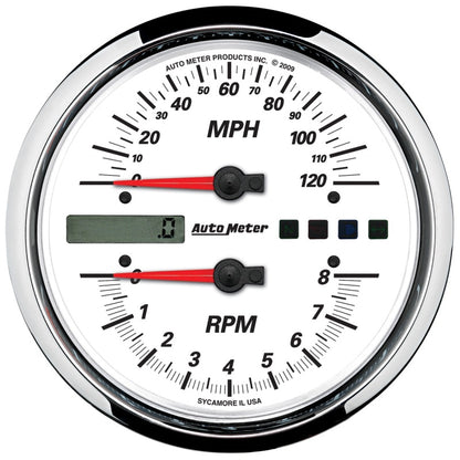 Autometer Pro-Cycle Gauge Tach/Speedo 4 1/2in 8K Rpm/120 Mph White