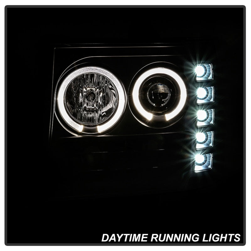 Spyder GMC Sierra 1500/GMC Sierra Denali 08-13 Projector LED Halo- LED All Blk PRO-YD-GS07-HL-BKV2