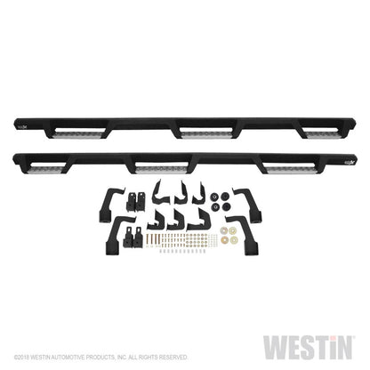 Westin 14-18 Chevrolet Silverado 1500 DC 6.5ft Bed HDX Stainless Drop W2W Nerf Step Bars - Tex. Blk