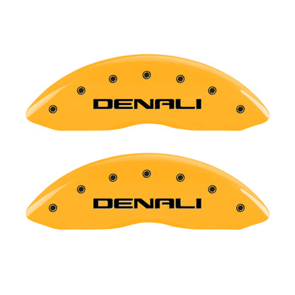 MGP 4 Caliper Covers Engraved Front & Rear Denali Yellow finish black ch