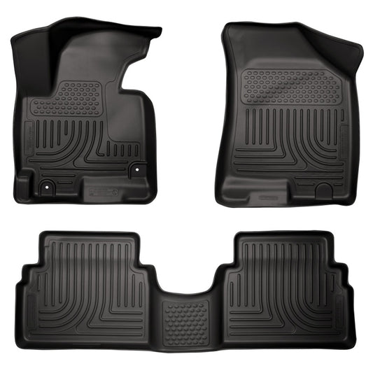 Husky Liners 14 Hyundai Tucson w/Retain Hooks WeatherBeater Combo Front & 2nd Row Black Floor Liners