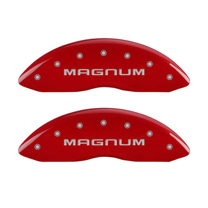 MGP 4 Caliper Covers Engraved Front & Rear Magnum Red finish silver ch