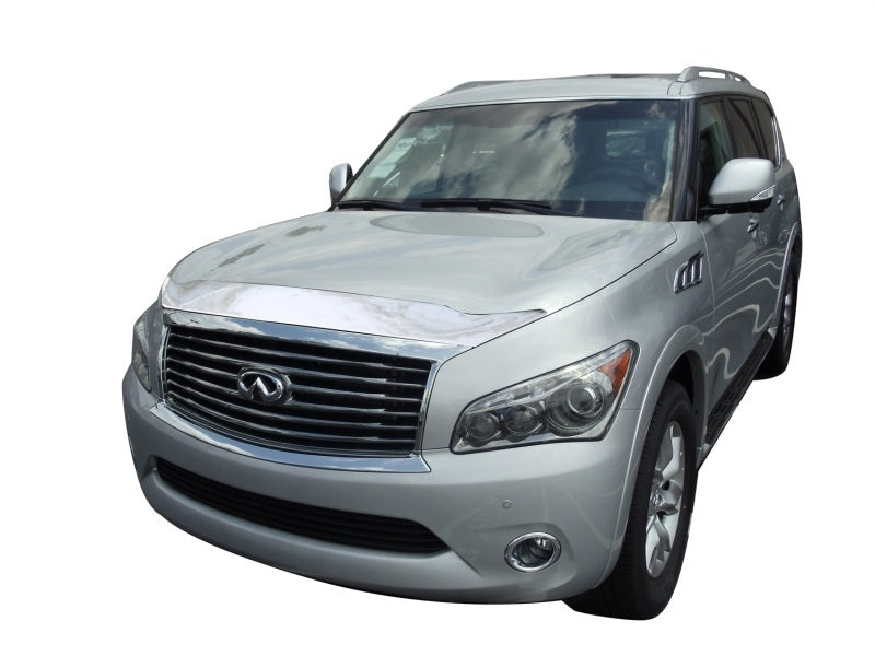 AVS 11-13 Infiniti QX56 Aeroskin Low Profile Hood Shield - Chrome