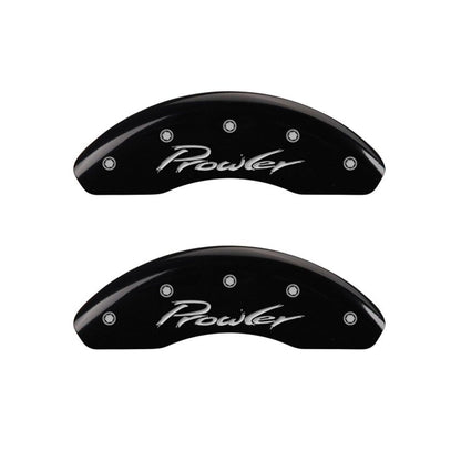 MGP 4 Caliper Covers Engraved Front & Rear Prowler Black finish silver ch