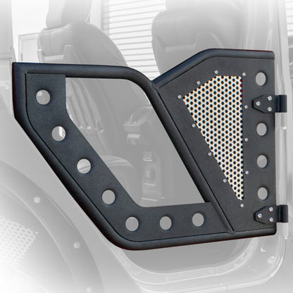 DV8 Offroad Jeep 18+ Wrangler JL / 20+ Gladiator JT Front Rock Doors w/ Perforated Aluminum Mesh