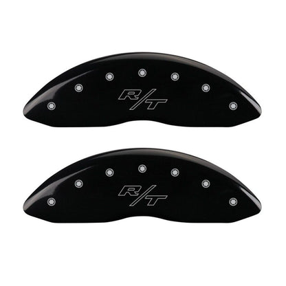 MGP 4 Caliper Covers Engraved Front & Rear Vintage Style/RT Black finish silver ch