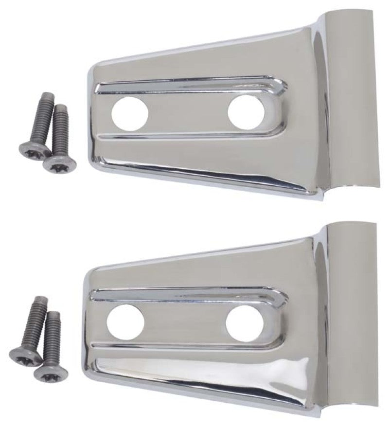 Kentrol 07-18 Jeep Wrangler JK Hood Hinge Overlays Pair - Polished Silver