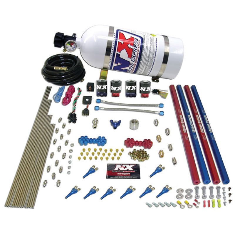 Nitrous Express Shark/Alc (250-650HP) 2 Solenoid Nitrous Kit w/10lb Bottle