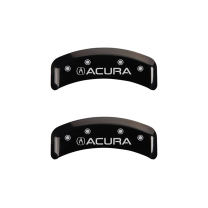 MGP 4 Caliper Covers Engraved Front & Rear Acura Black finish silver ch