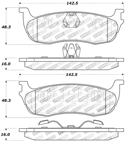 StopTech Sport Brake Pads w/Shims and Hardware - Front