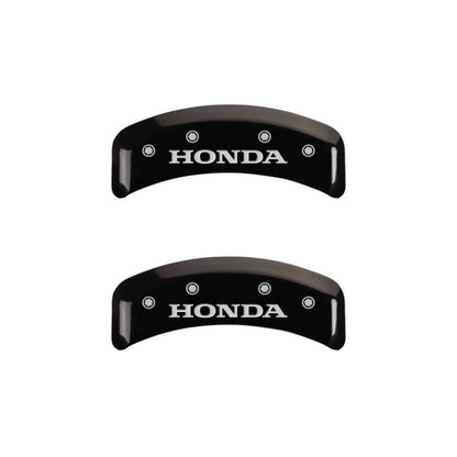 MGP 4 Caliper Covers Engraved Front & Rear Honda Black finish silver ch