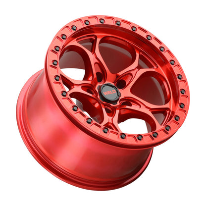 Weld Off-Road W906 17X10 Ledge Beadlock 5X127 ET-25 BS4.50 Candy Red / Red Ring 71.5