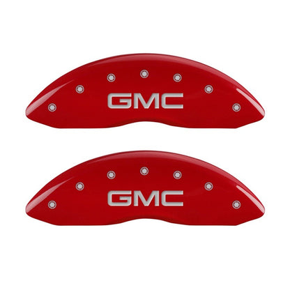 MGP 2 Caliper Covers Engraved Front GMC Red Finish Silver Characters 2008 GMC Canyon