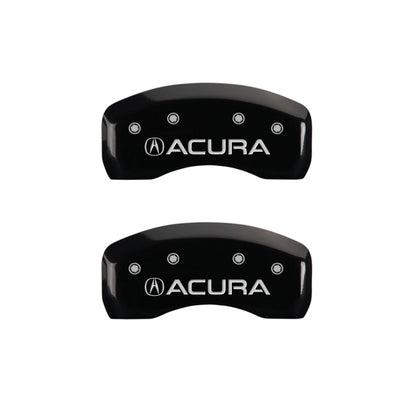 MGP 4 Caliper Covers Engraved Front & Rear Acura Black Finish Silver Char 2017 Acura RDX