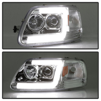 Spyder 97-03 Ford F-150 (After 6/1997) V2 Proj Headlights DRL LED - Chrm (PRO-YD-FF15097V2-LB-C)